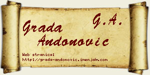 Grada Andonović vizit kartica